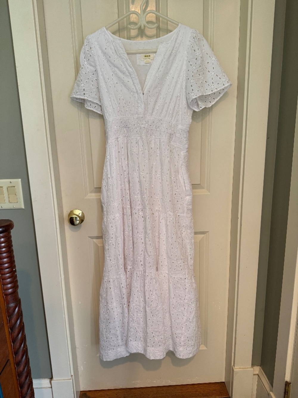 Beautiful White Eyelet Lace Maxi Dress
